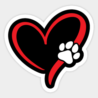 Heart & Paw Print Sticker